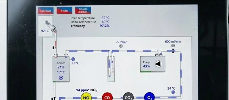 Écran de commande numérique d’une chaudière Thermecatex